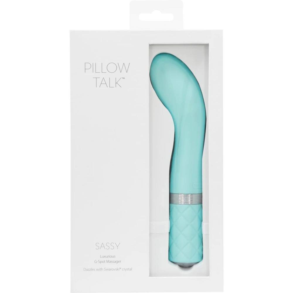 Роскошный вибратор Pillow Talk – Sassy Teal с кристаллом Сваровски для точки G, подарочная упаковка