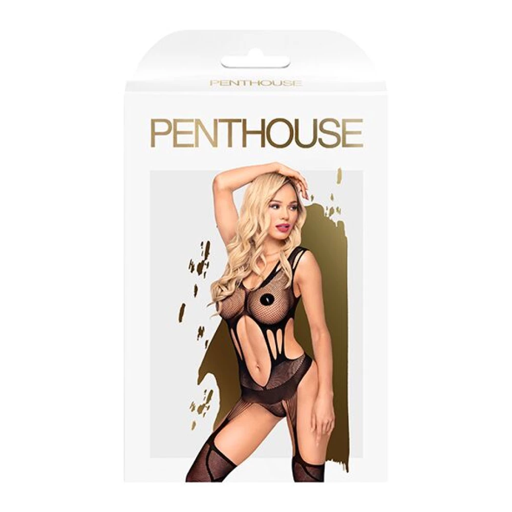 Бодистокинг с сюрреалистическим дизайном Penthouse - Wild virus black S/L