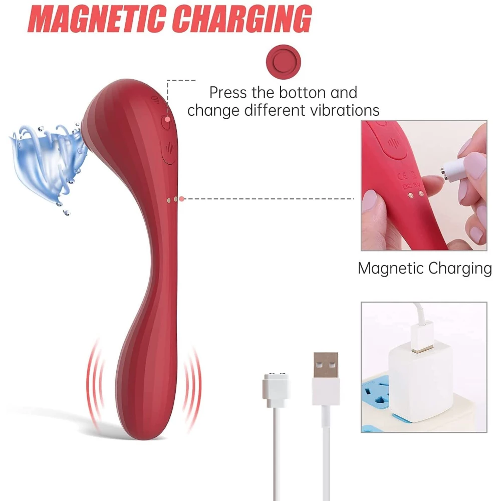 Вакуумный вагинально-клиторальный стимулятор Magic Motion Bobi Red, управление со смартфона