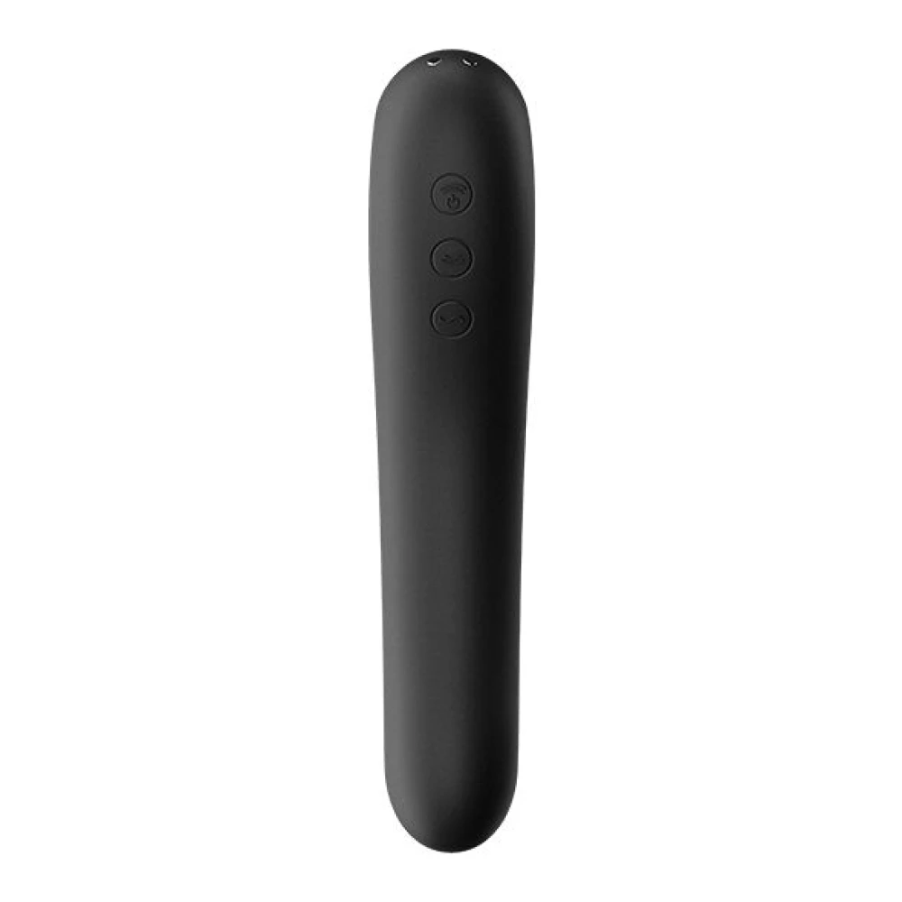 Вакуумний стимулятор з вібрацією Satisfyer Dual Kiss Black