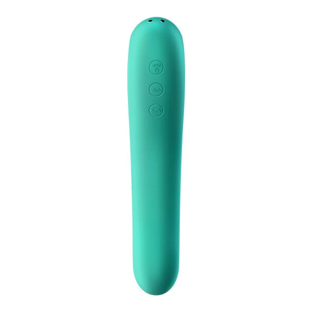 Вакуумный стимулятор с вибрацией Satisfyer Dual Kiss Green