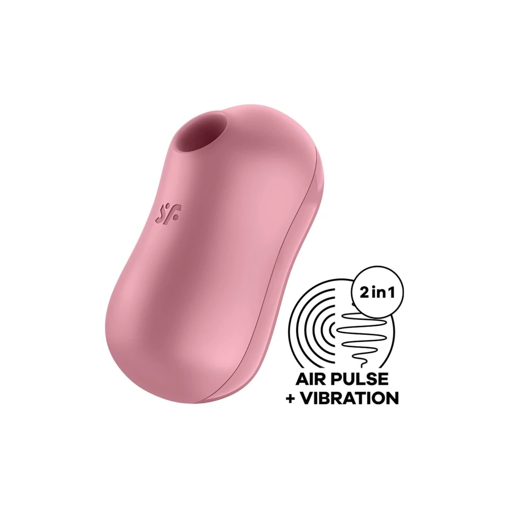 Вакуумний стимулятор із вібрацією Satisfyer Cotton Candy Light Red