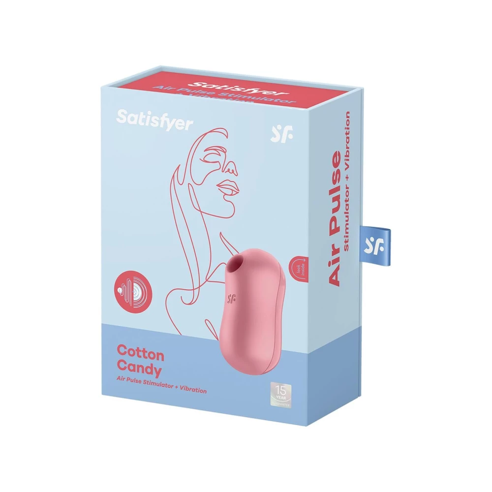 Вакуумний стимулятор із вібрацією Satisfyer Cotton Candy Light Red