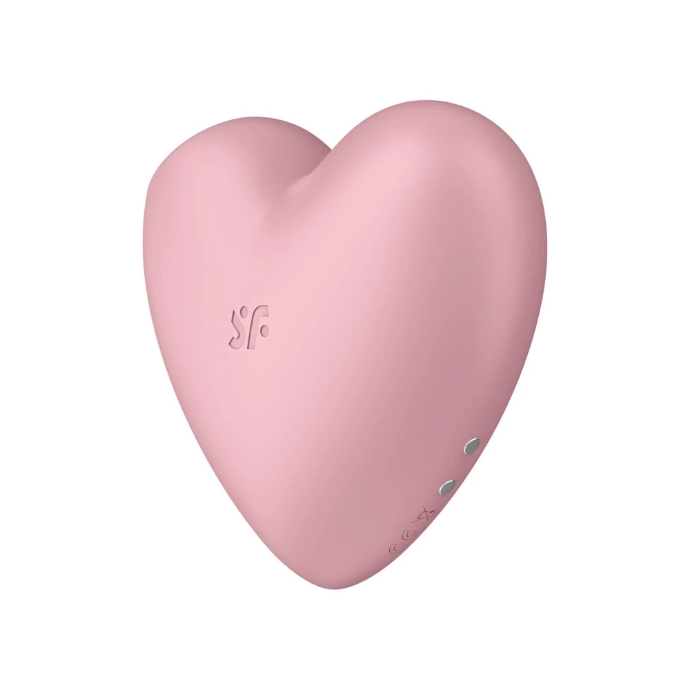 Вакуумный стимулятор-сердце с вибрацией Satisfyer Cutie Heart Light Red