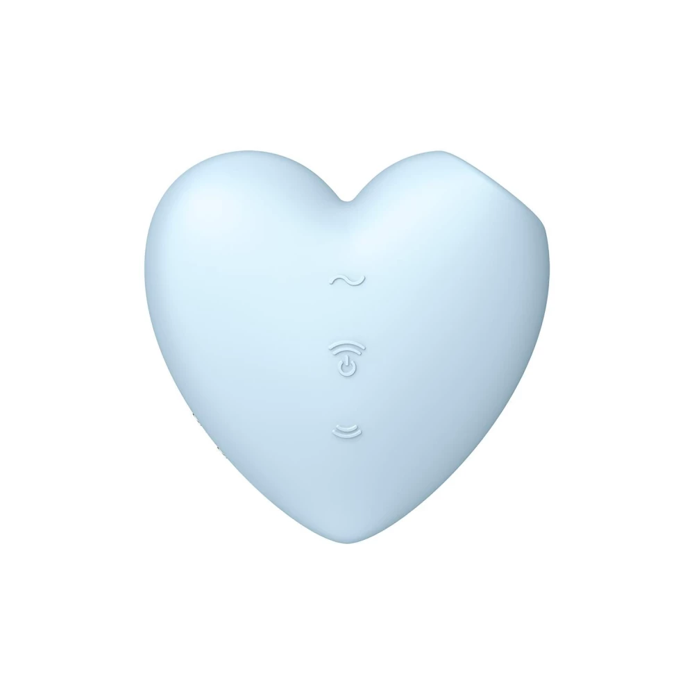 Вакуумний стимулятор-серце з вібрацією Satisfyer Cutie Heart Blue