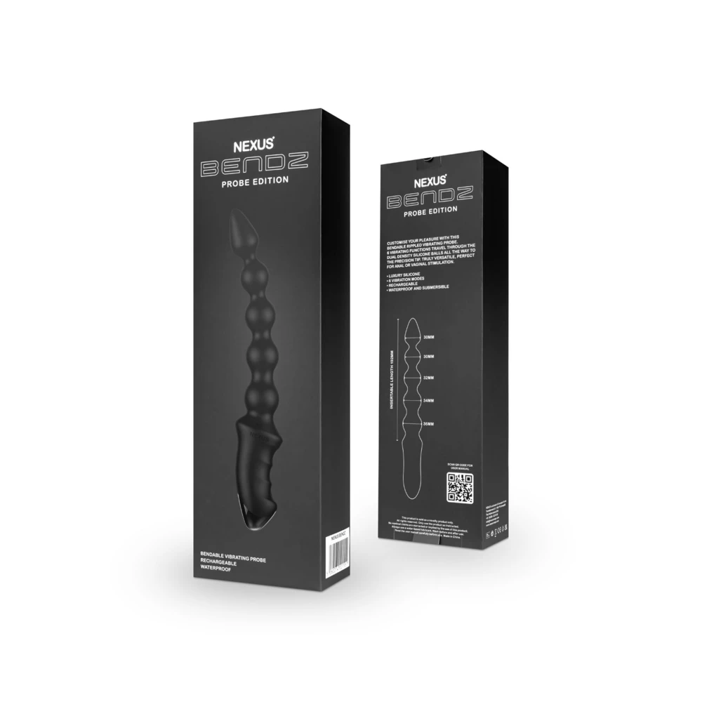 Анальный вибратор-ожерелье Nexus BENDZ Bendable Vibrator Probe Edition, эффект памяти формы