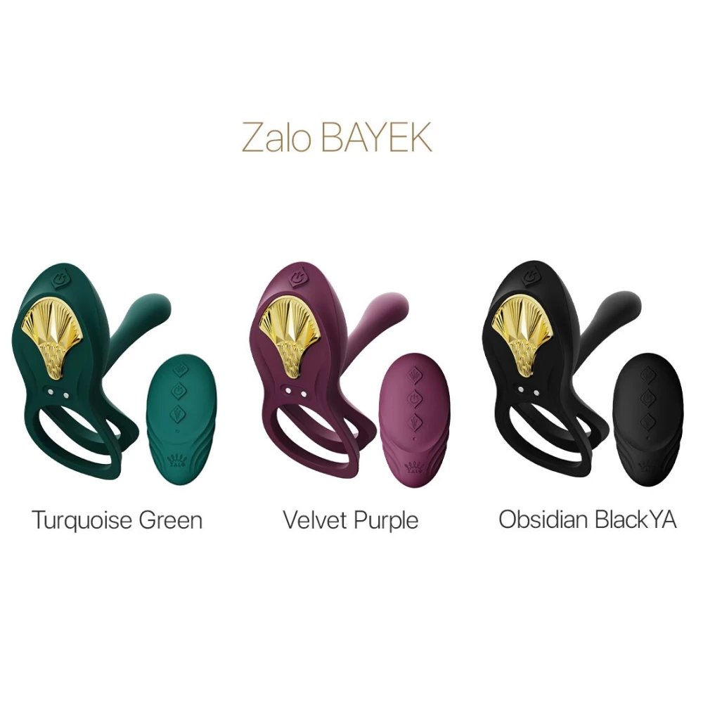 Смарт-эрекционное кольцо Zalo BAYEK Turquoise Green, двойное с вводной частью, пульт ДУ