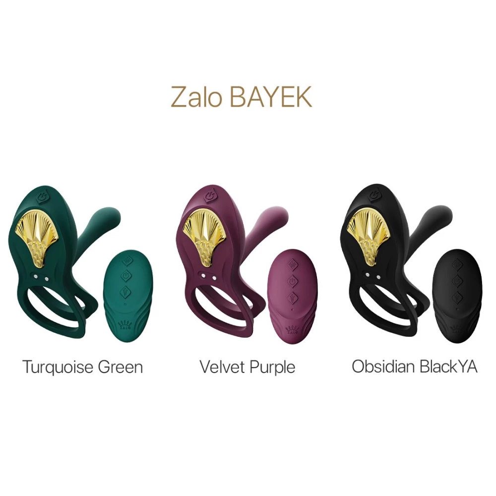 Смарт эрекционное кольцо Zalo — BAYEK Velvet Purple, двойное с вводной частью, пульт ДУ