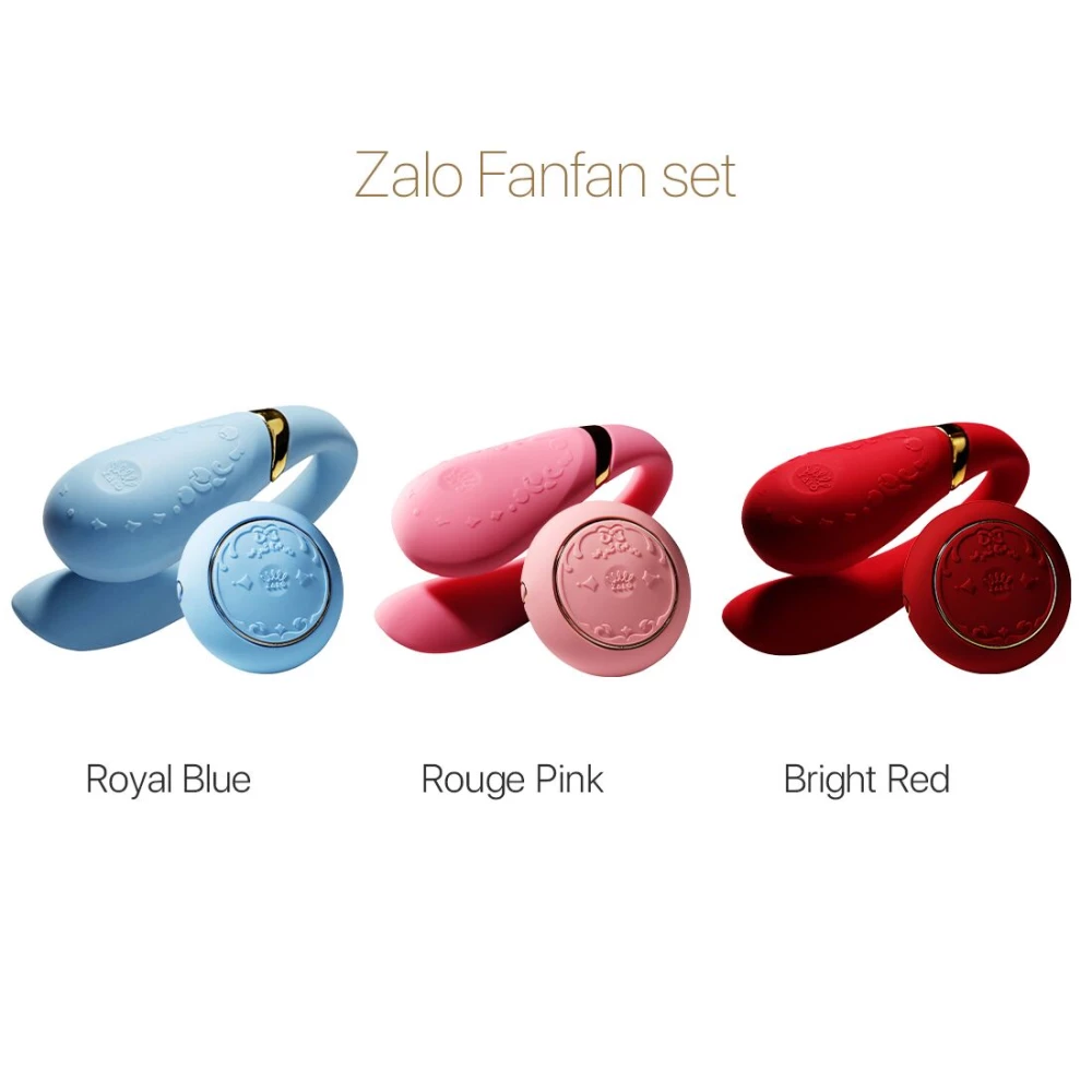 Смартвибратор для пар Zalo Fanfan set Royal Blue, пульт ДУ