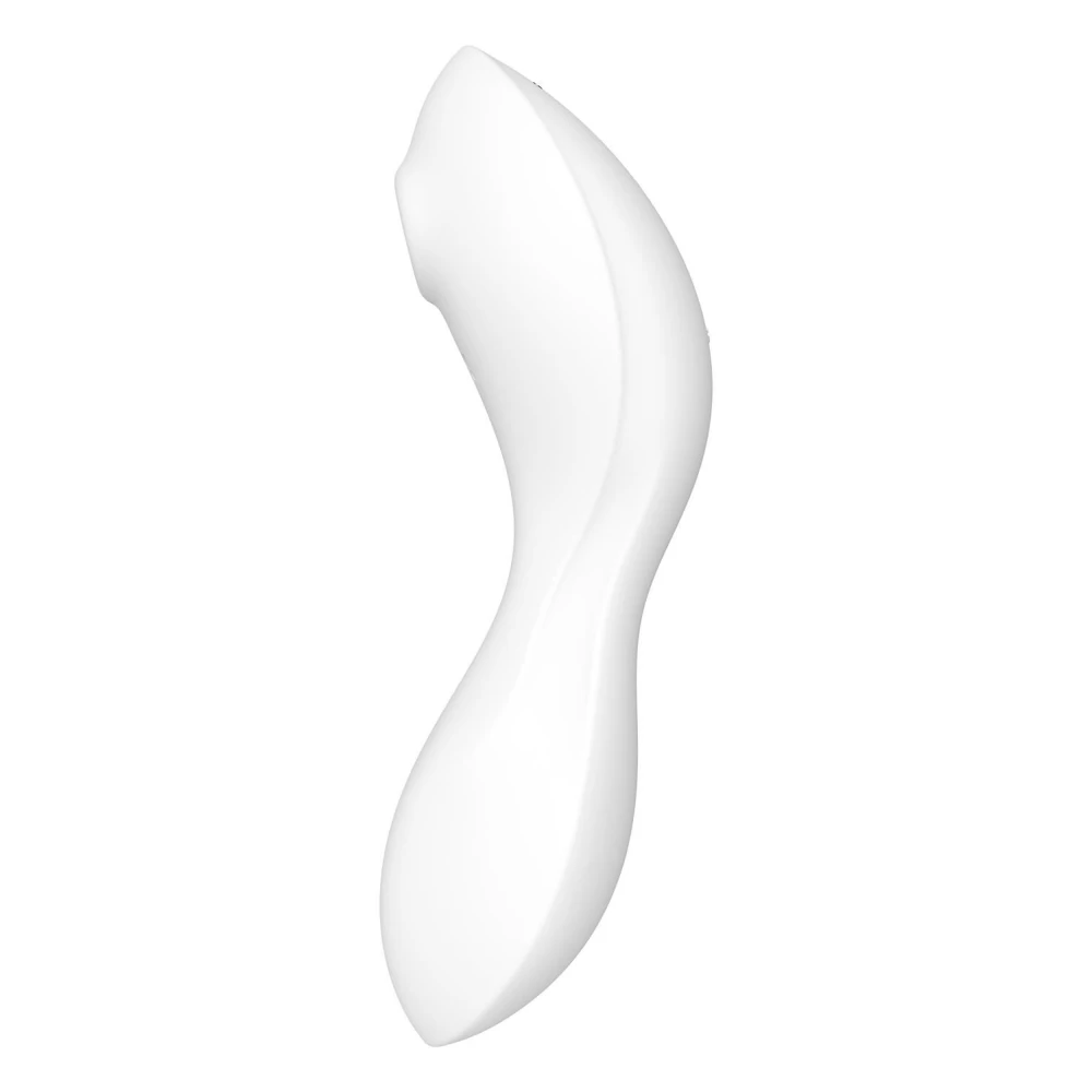 Вакуумний смарт-стимулятор із вібрацією Satisfyer Curvy Trinity 5 (White), керування зі смартфона