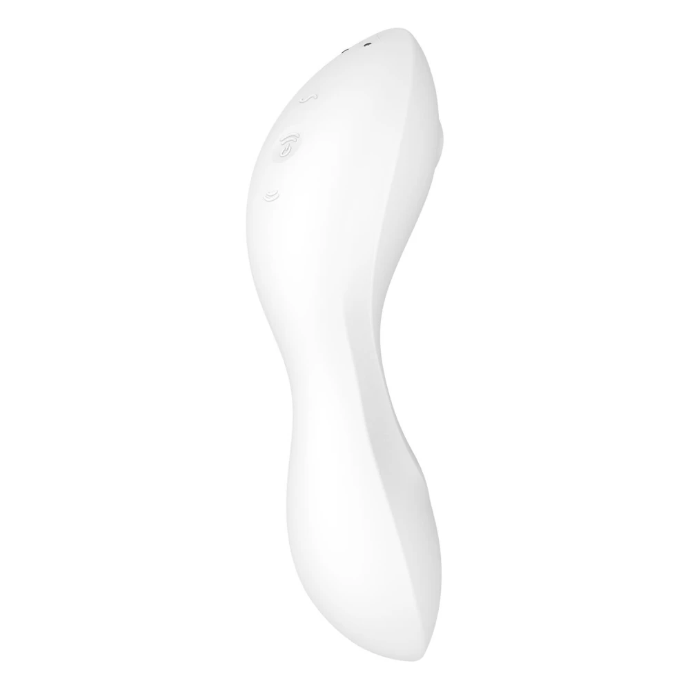 Вакуумний смарт-стимулятор із вібрацією Satisfyer Curvy Trinity 5 (White), керування зі смартфона