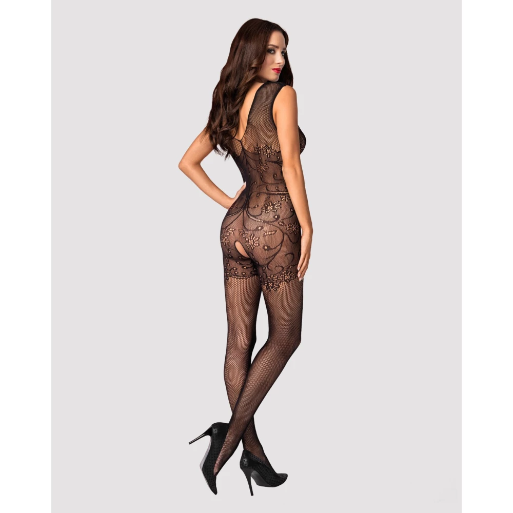 Бодистокинг Obsessive Bodystocking F234 S/M/L, абстрактный рисунок, глубокое декольте