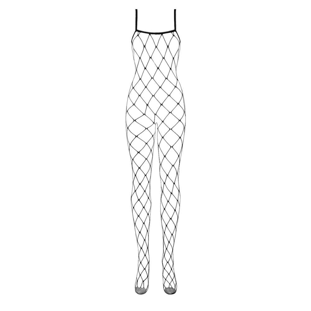 Бодистокинг с большой глазком и открытой грудью Obsessive Bodystocking N102 S/M/L, черный, комбине