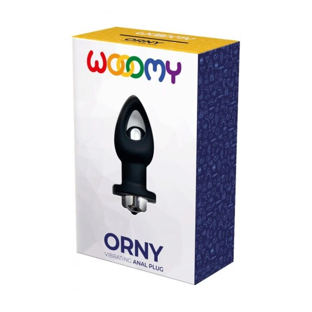 Анальная пробка Wooomy Orny со съемной вибропулей, 1 режим вибрации, диаметр 3,6 см, длина 8,4 см.