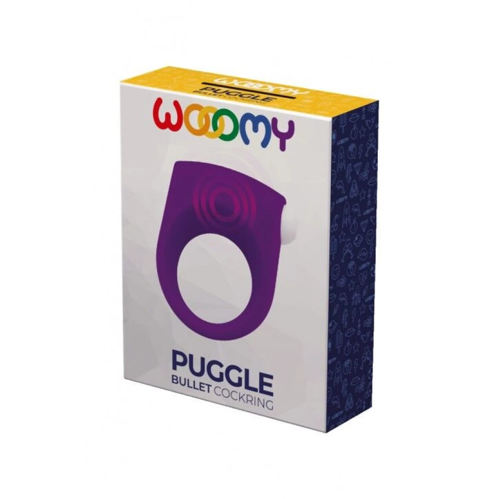 Эрекционное виброкольцо Wooomy Puggle, 1 виброрежим, диаметр 3-4,4 см