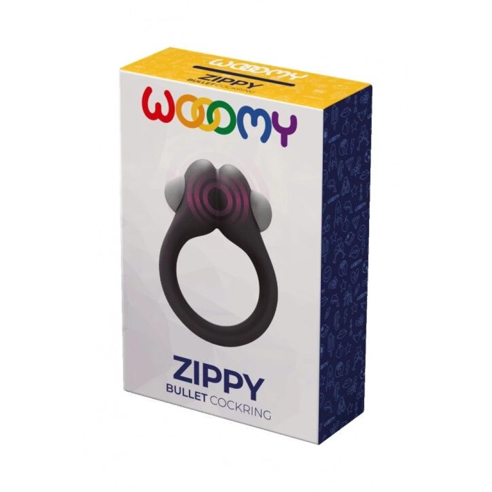 Эрекционное виброкольцо Wooomy Zippy, 1 виброрежим, диаметр 3-4,2 см