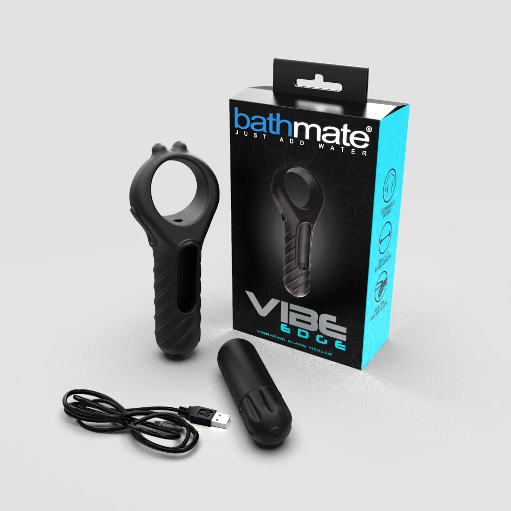 Эрекционное кольцо с вибропулей Bathmate Vibe Edge перезаряжается, 10 режимов