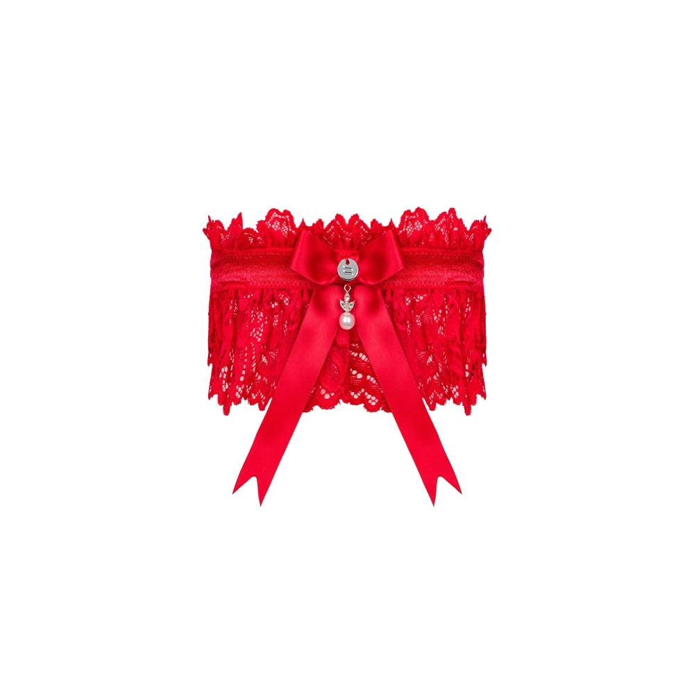 Ажурная подвязка Obsessive Amor Cherris garter, red