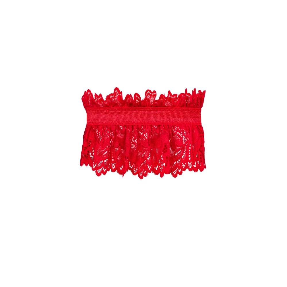 Ажурна підв’язка Obsessive Amor Cherris garter, red