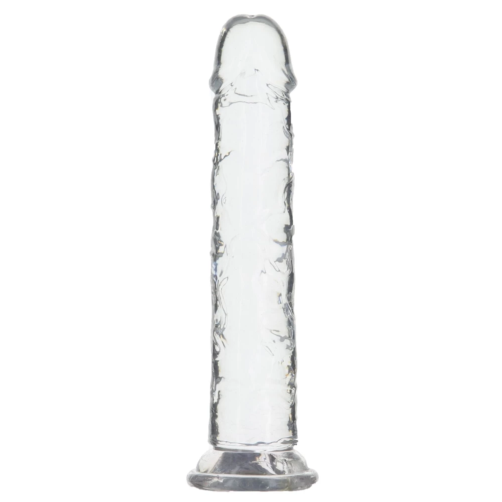 Прозрачный фаллоимитатор ADDICTION Vertical Dong 8″, присоска, диаметр 3,8 см, виброшар в подарок