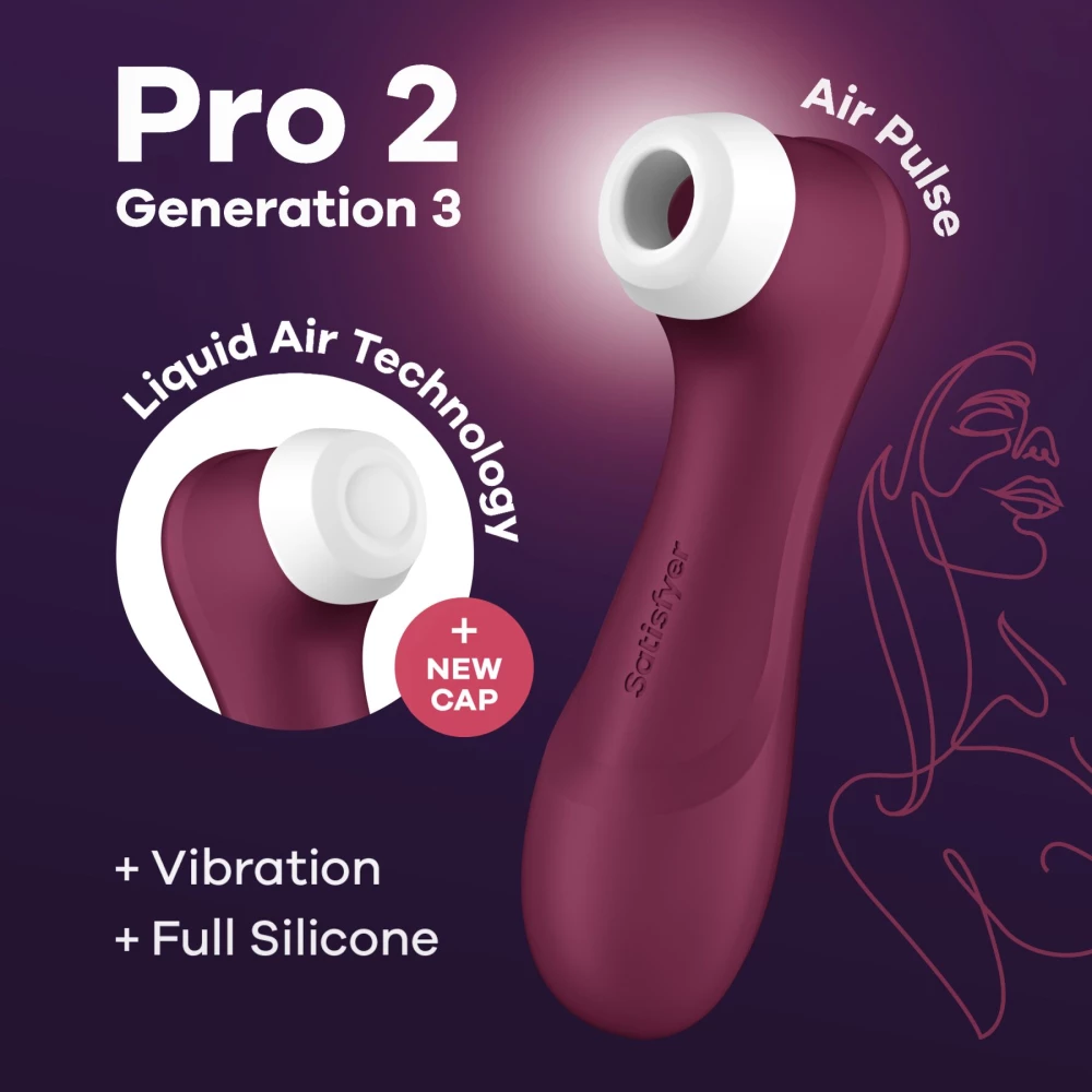 Вакуумний кліторальний стимулятор Satisfyer Pro 2 Generation 3 with Liquid Air Wine Red