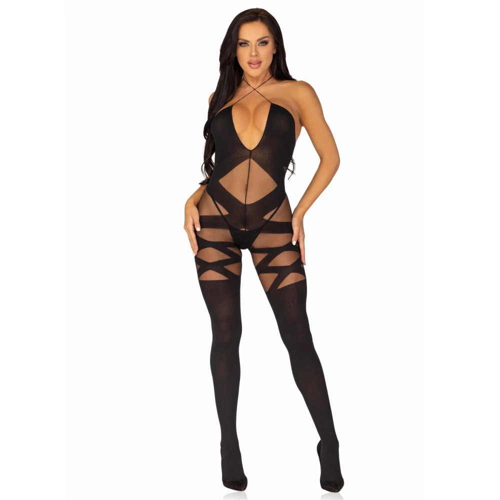 Бодистокинг Leg Avenue Illusion halter bodystocking One size Black, доступ