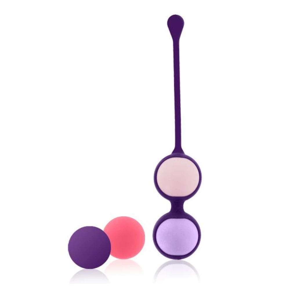 Набор вагинальных шариков Rianne S: Pussy Playballs Nude, вес 15г, 25г, 35г, 55г, монолитные, космети.