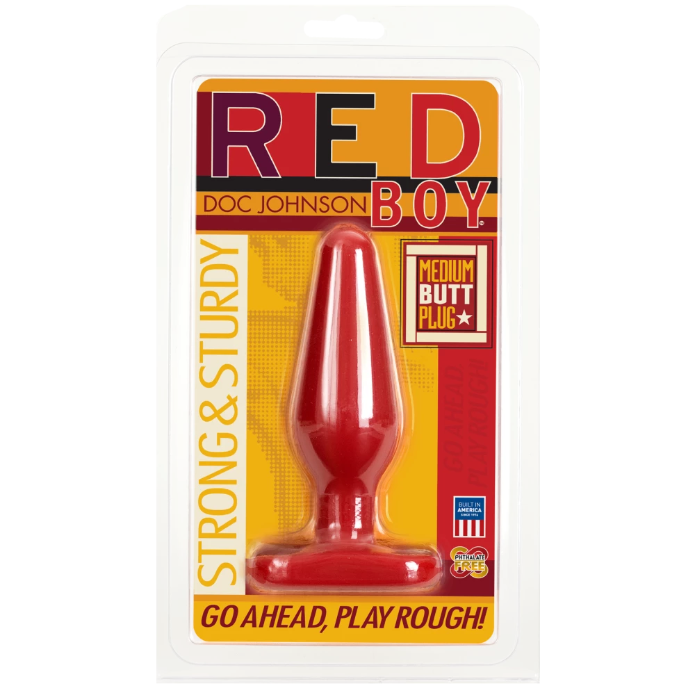 Анальная пробка Doc Johnson Red Boy – Medium 5.5 Inch, макс. диаметр 4 см