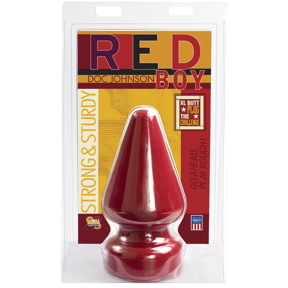Анальная пробка Doc Johnson Red Boy – XL Butt Plug The Challenge, диаметр 12 см