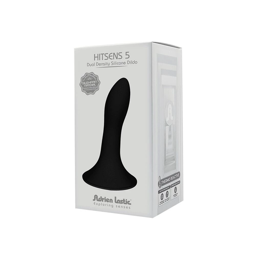 Дилдо с присоской Adrien Lastic Hitsens 5 Black, отлично для страпона, диаметр 2,4 см, длина 13 с