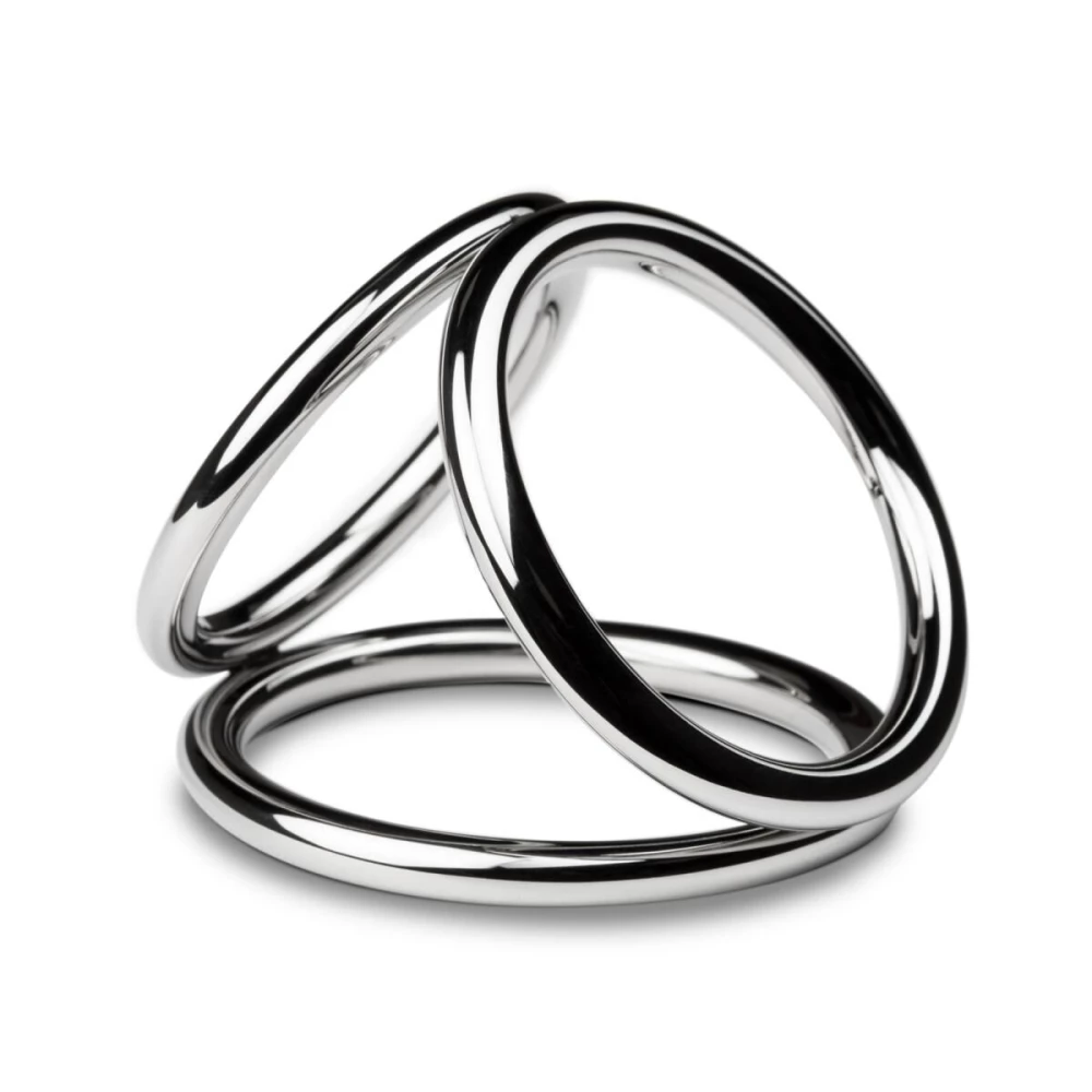 Потрійне ерекційне кільце Sinner Gear Unbendable – Triad Chamber Metal Cock and Ball Ring – Large