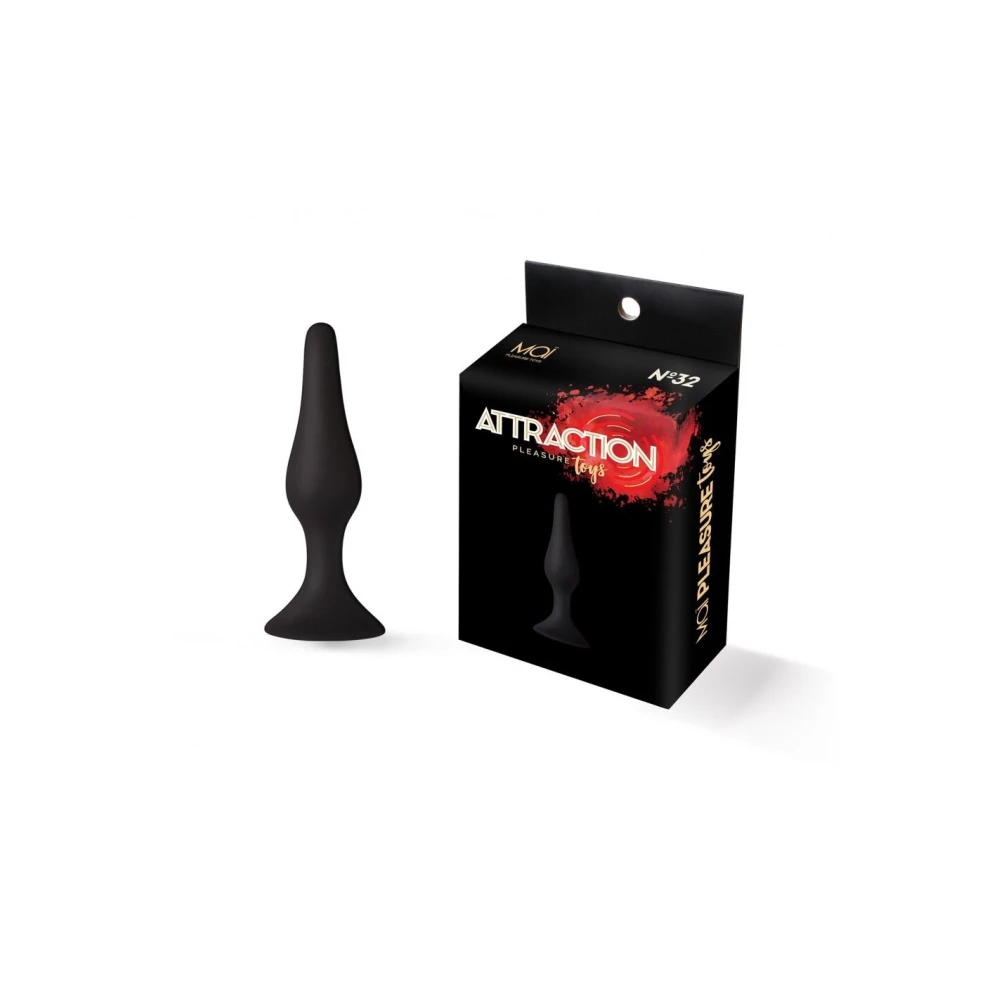 Анальная пробка на присоске MAI Attraction Toys №32 Black, длина 10,5 см, диаметр 2,5 см