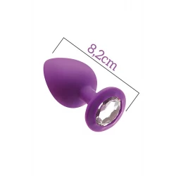 Анальная пробка с кристаллом MAI Attraction Toys №48 Purple, длина 8,2 см, диаметр 3,5 см