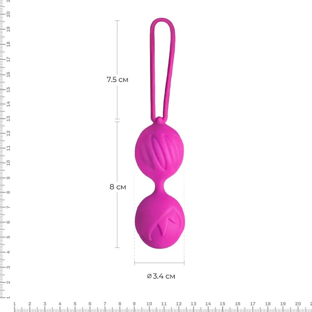 Вагинальные шарики Adrien Lastic Geisha Lastic Balls Mini Magenta (S), диаметр 3,4 см, вес 85 г