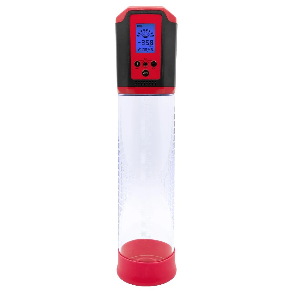 Автоматический вакуумный насос Men Powerup Passion Pump Red, LED-табло, перезаряжаемая, 8 режимов