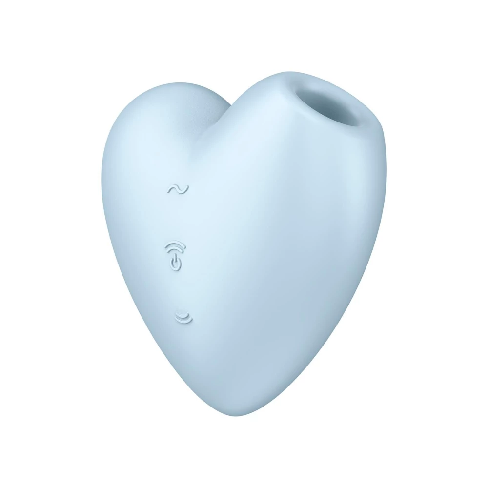 Вакуумный стимулятор-сердце с вибрацией Satisfyer Cutie Heart Blue