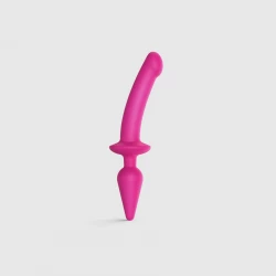 Анальная пробка из дилдо 2в1 Strap-On-Me SWITCH PLUG-IN DILDO Fuchsia L, диаметр 4,5/3,4 см