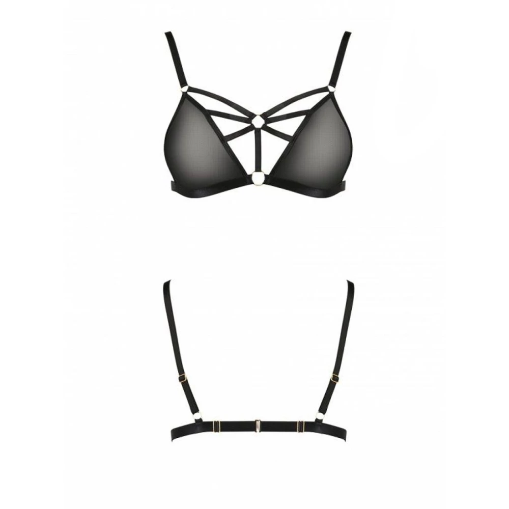 Бюстгальтер-стрепы MEGGY BRA black S/M - Passion Exclusive