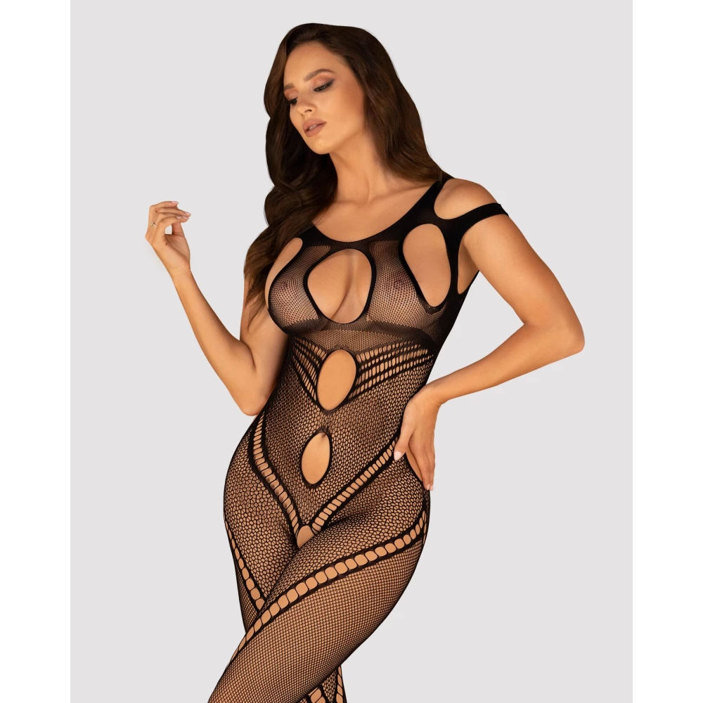 Бодистокинг Obsessive Bodystocking G322 S/M/L, фантасмагорично-силуэтный крой