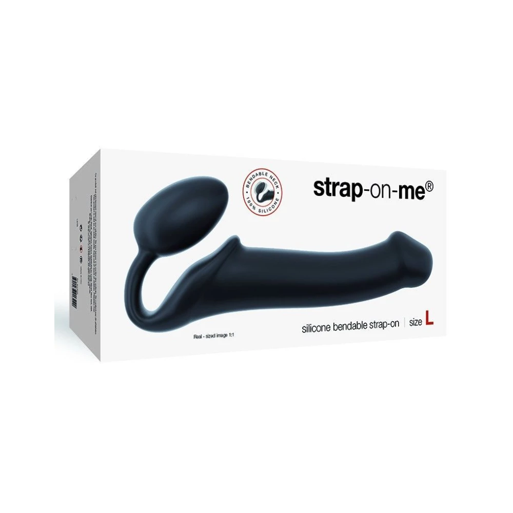 Безремінний страпон Strap-On-Me Black L, повністю регульований, діаметр 3,7 см