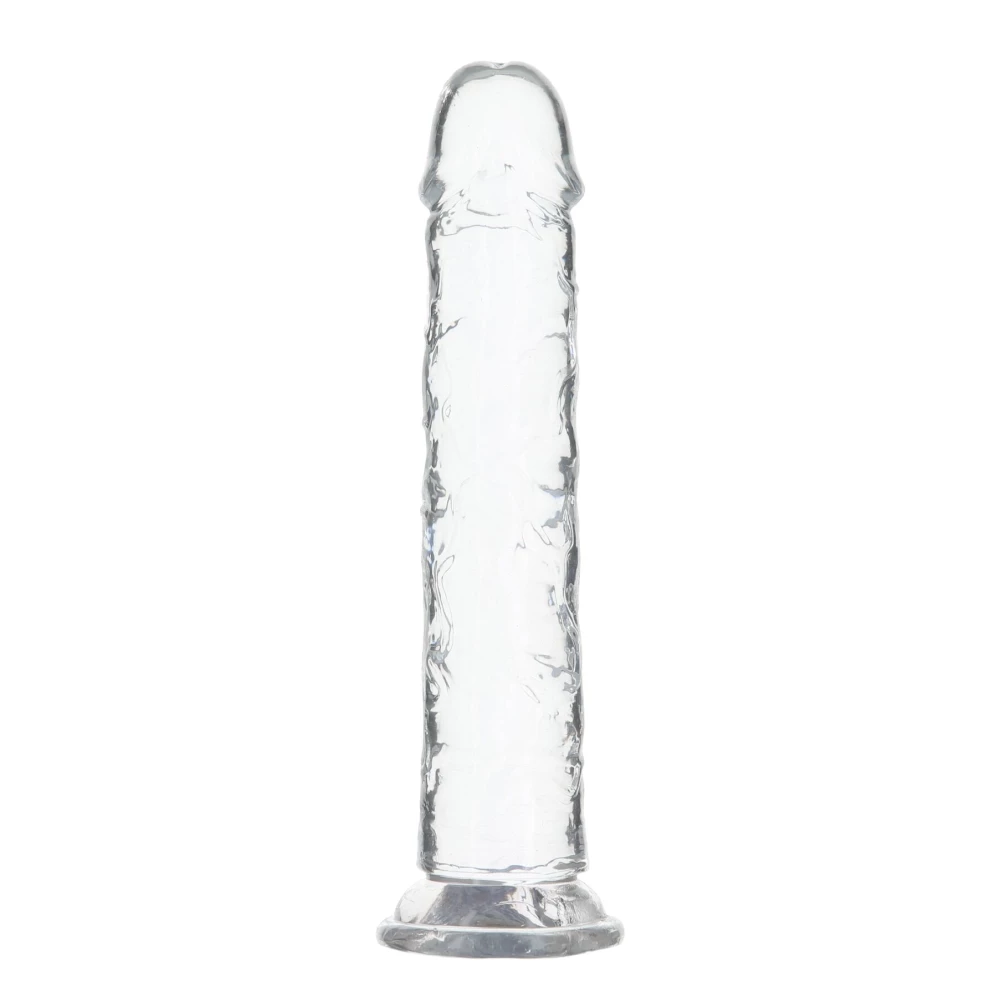 Прозрачный фаллоимитатор ADDICTION Vertical Dong 8″, присоска, диаметр 3,8 см, виброшар в подарок