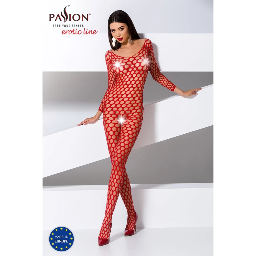 Бодістокінг з крупною сіткою Passion BS077 red