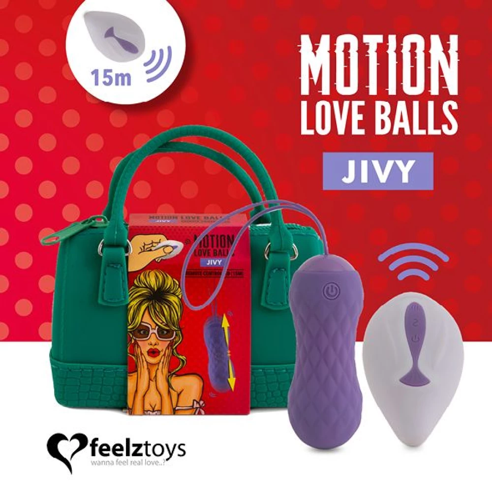 Вагинальные шарики с массажем и вибрацией FeelzToys Motion Love Balls Jivy с пультом дистанционного кера