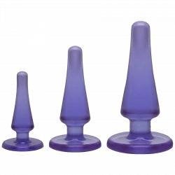 Набор анальных пробок Doc Johnson Crystal Jellies Anal – Purple, макс. диаметр 2см – 3 см – 4 см