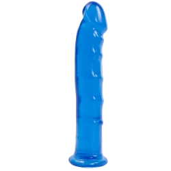 Фаллоимитатор Doc Johnson Jelly Jewels Dong & Suction Cup Blue, диаметр 3,6 см, антибактериальный ПВХ