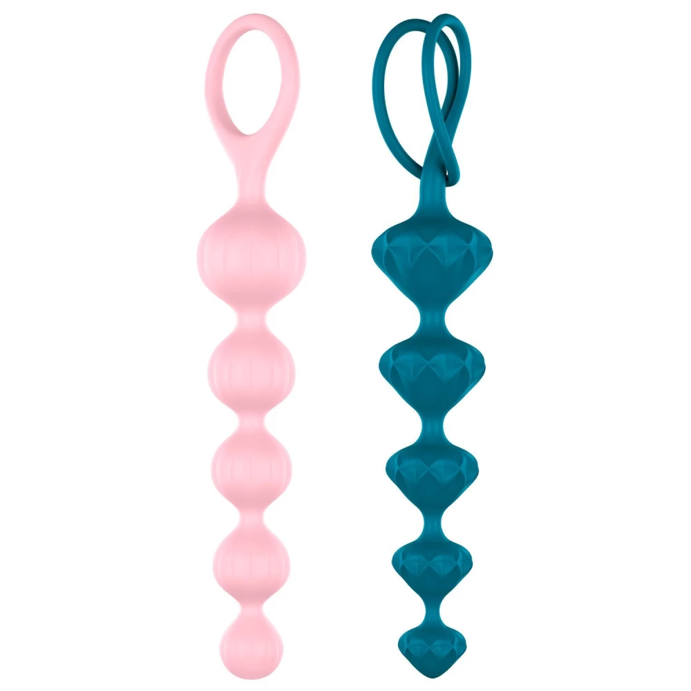 Набор анальных бус Satisfyer Beads Colored, силикон, макс. диаметр 3,3 см и 3,5 см
