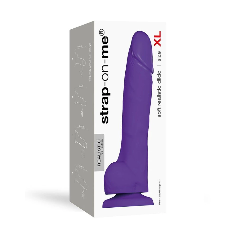 Реалістичний фалоімітатор Strap-On-Me SOFT REALISTIC DILDO Violet - Size XL