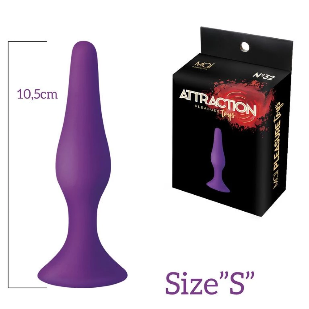 Анальная пробка на присоске MAI Attraction Toys №32 Purple, длина 10,5 см, диаметр 2,5 см