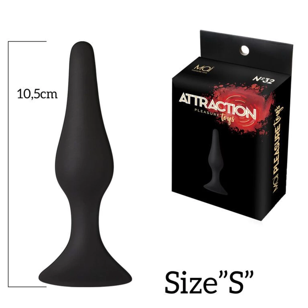 Анальная пробка на присоске MAI Attraction Toys №32 Black, длина 10,5 см, диаметр 2,5 см