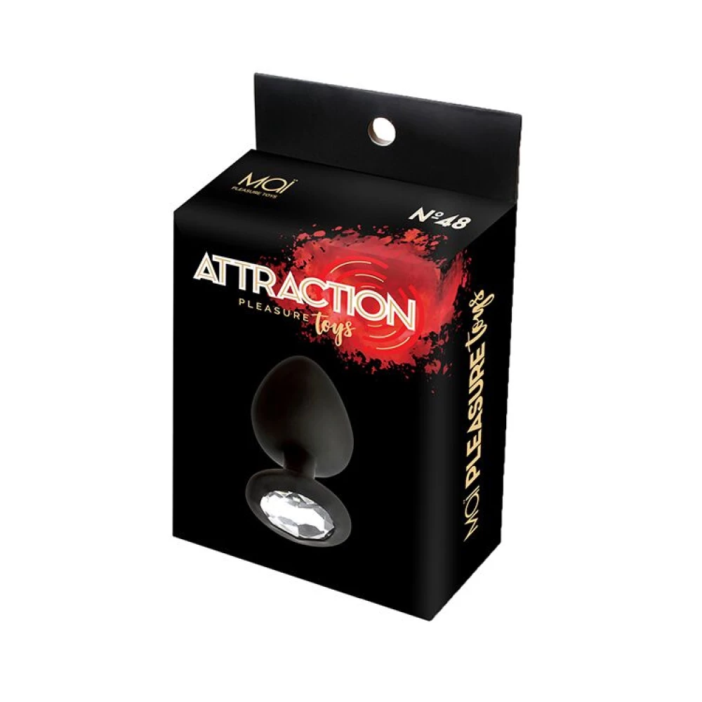 Анальная пробка с кристаллом MAI Attraction Toys №47 Black, длина 7см, диаметр 2,8см